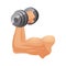 Brawny arm with dumbbell