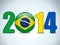 Brazil 2014 Soccer with Brazilian Flag