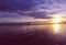 Brazil: Amazonas-cruiseship at sunset near the delta