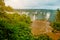 Brazil, America, Iguazu falls. Beautiful famous waterfall. Landscape with a view of the water jet. Seventh wonder of the world