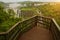 Brazil, America, Iguazu falls. Beautiful famous waterfall. Landscape with a view of the water jet. Seventh wonder of the world