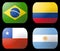 Brazil Argentina Chile Flags