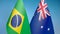 Brazil and Australia two flags