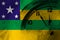 Brazil, Brazilian, Sergipe flag with clock close to midnight in the background. Happy New Year concept