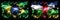 Brazil, Brazilian vs Central African Republic New Year celebration sparkling fireworks flags concept background. Combination of