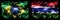 Brazil, Brazilian vs Gambia, Gambian New Year celebration sparkling fireworks flags concept background. Combination of two states