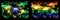 Brazil, Brazilian vs Gay pride New Year celebration sparkling fireworks flags concept background. Combination of two states flags