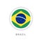 Brazil Button Flag Vector Template Design Illustrator