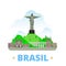 Brazil country design template Flat cartoon style
