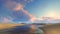 Brazil desert sand dune and water lagoon at dusk