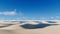 Brazil desert white sand dunes and water lagoons