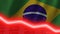 Brazil economic downturn red negative neon line light. Business and financial money market crisis concept, 3D Illustration