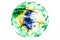 Brazil fireworks sparkling flag ball. New Year, Christmas and National day ornament and decoration concept