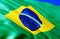 Brazil flag. 3D Waving flag design. The national symbol of Brazil, 3D rendering. National colors and National South America flag
