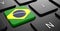 Brazil - Flag on Button of Black Keyboard.