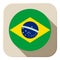 Brazil Flag Button Icon Modern