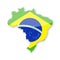 Brazil Flag Country Contour Vector Icon