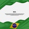 Brazil flag design. Brazilian Poland flag made of satin or silk fabric.