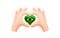 Brazil flag in form of hand heart. National flag concept. Vector