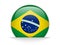 Brazil Flag Glossy Button