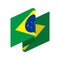 Brazil Flag isolated. Brazilian ribbon banner. state symbol