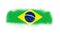 Brazil Flag Reveal With Paint Brush Splatter Mask