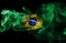 Brazil flag smoke