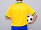 Brazil football player hold soccer ball