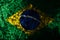 Brazil grunge flag on old dirty wall