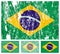 Brazil grunge flag set