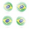 Brazil halftone flag set patriotic vector design.