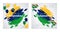 Brazil happy independece day celebration with flag in balloons helium frames