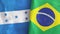 Brazil and Honduras two flags textile cloth 3D rendering