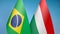 Brazil and Hungary two flags