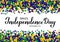 Brazil Independence Day calligraphy hand lettering with confetti. Brazilian holiday celebrated on September 7. Vector template for