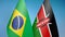 Brazil and Kenya two flags