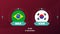 Brazil korea republic playoff round of 16 match Football 2022. 2022 World Football championship match versus teams intro sport