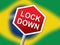 Brazil lockdown sign in solitary confinement or stay home - 3d Illustration