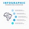 Brazil, Map, Country Blue Infographics Template 5 Steps. Vector Line Icon template