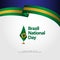 Brazil National Day Flag Vector Template Design Illustration