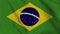Brazil national flag close up waving video animation