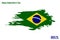 Brazil National Flag Grunge Brush Stroke Vecctor Design Flag of Brazil