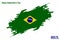 Brazil National Flag Grunge Brush Stroke Vecctor Design Flag of Brazil