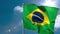 Brazil national flag waving on flagpole