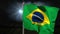 Brazil national flag waving on flagpole