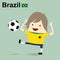 brazil national football team, businessman happy is playing soccer relax idea