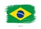 Brazil official flag in shape of brush stroke