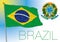Brazil official national flag with coat of arms