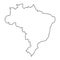 Brazil outline map vector illustration