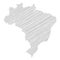 Brazil - pencil scribble sketch silhouette map of country area with dropped shadow. Simple flat vector illustration